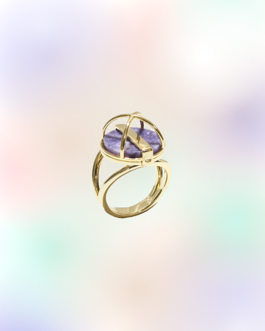 Gaïa Joint Ring in Purple Jade