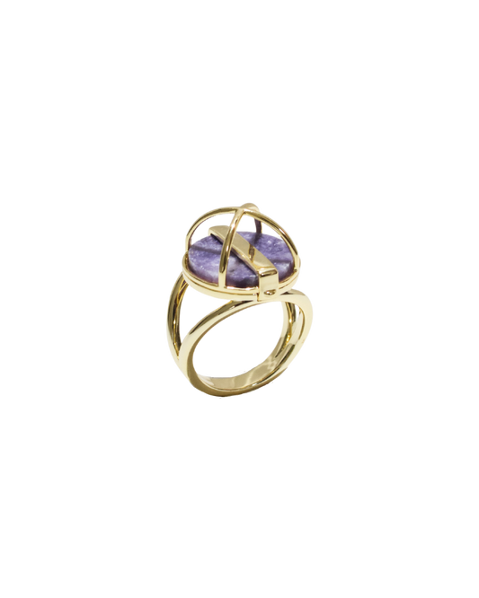 Gaïa Joint Ring in Purple Jade